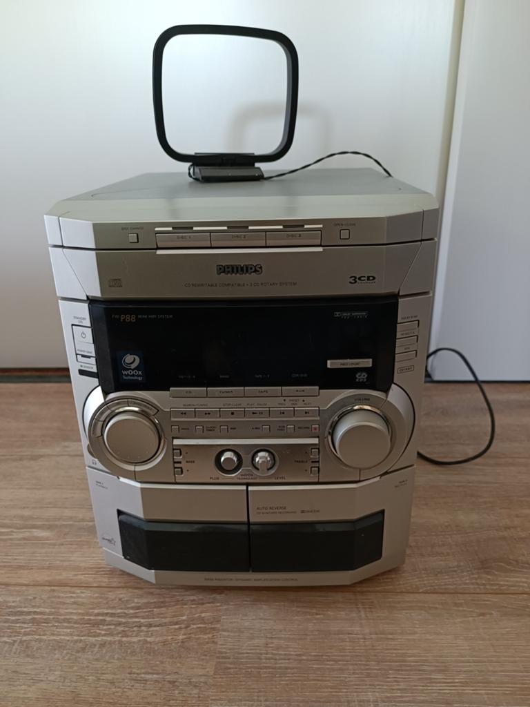 Philips Microset met 3CD-wisselaar en dubbel cassettedeck, Ophalen, Philips, Gebruikt, Tuner of Radio
