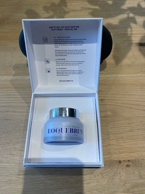 Roquebrun night restore face cream gradual tan 50 ml, Ophalen of Verzenden, Nieuw, Gehele gezicht, Verzorging