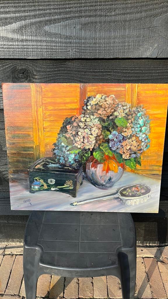 Olieverf stilleven 60/50 schilderij, Ophalen