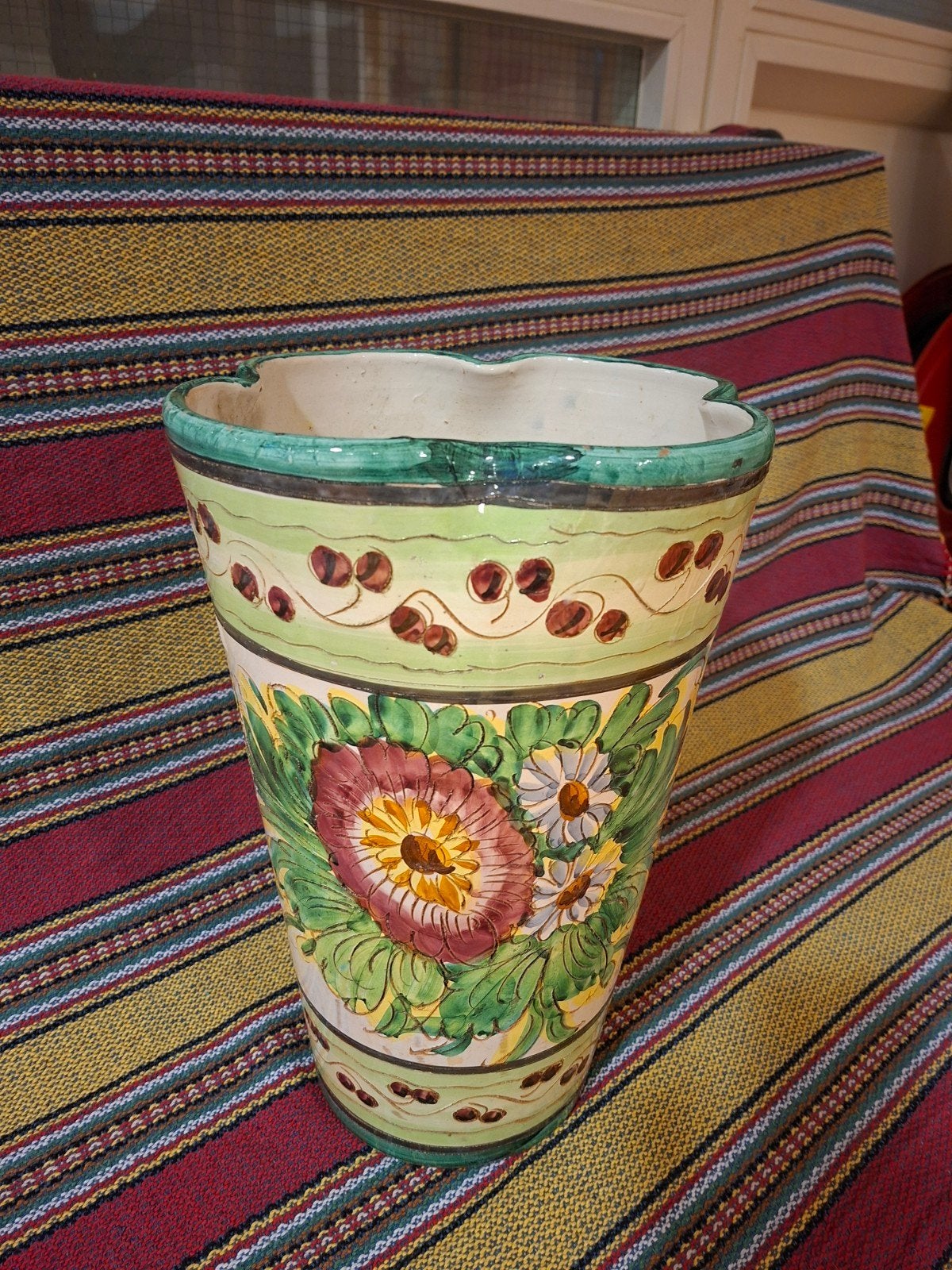 Grote Vintage Italiaanse Majolica Vaas / Paraplubak – 40 cm, Ophalen