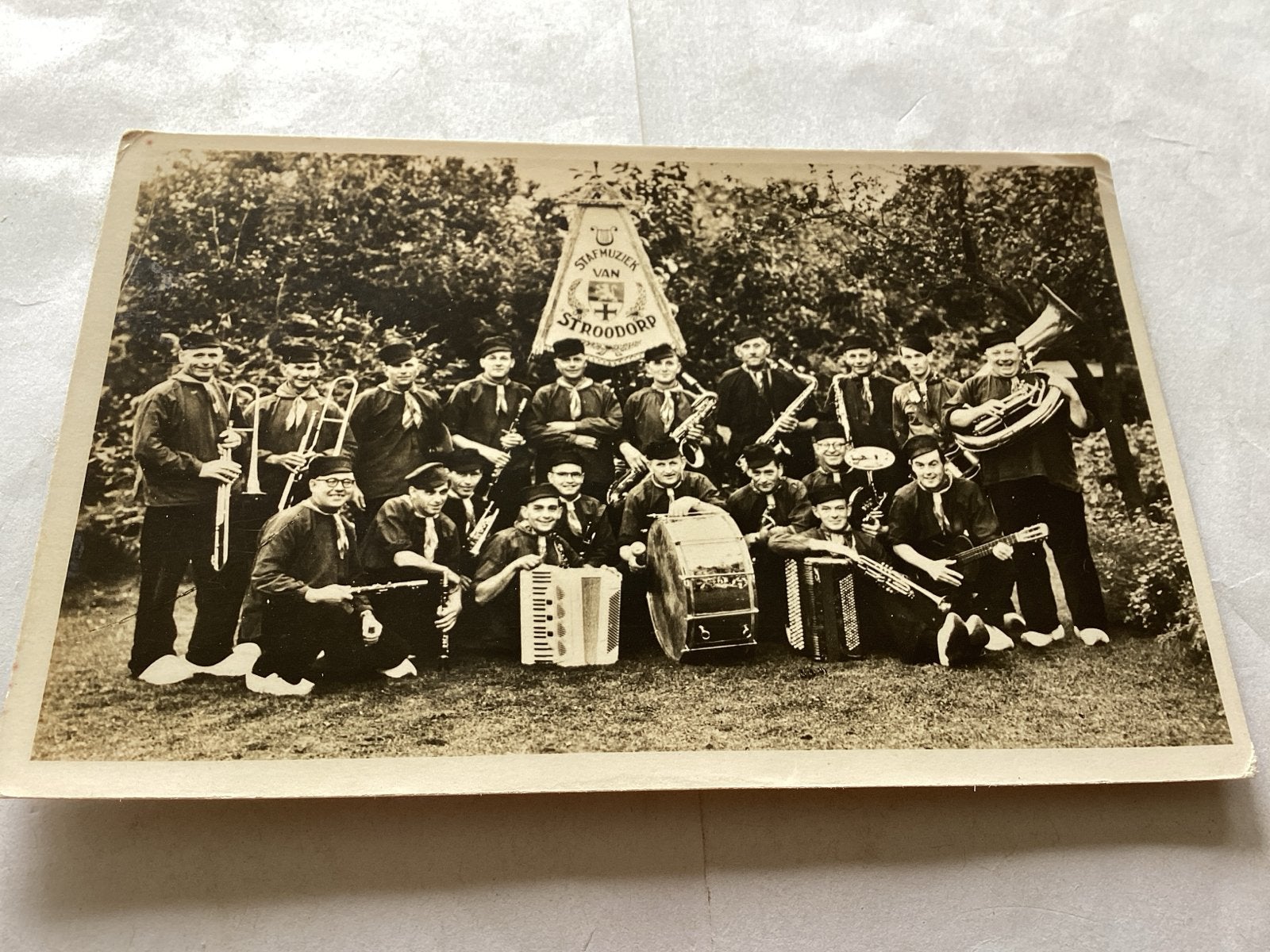 Oude foto Stafmuziek van Stroodorp, Zutphen, Verzamelen, Gebruikt, Foto, Ophalen of Verzenden, Voor 1940