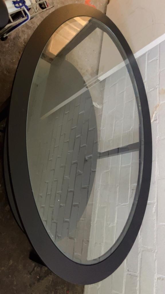 Moderne ronde salontafel met glazen blad, Rond, Minder dan 50 cm, 50 tot 100 cm, Ophalen of Verzenden