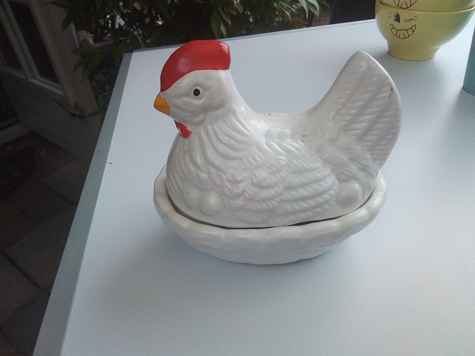 Keramieken kip eierhouder - 14 cm, Ophalen