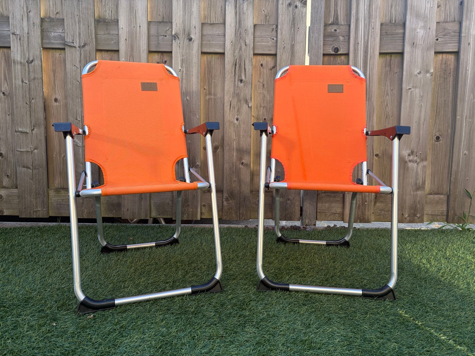 2x Oranje Redwood campingstoelen, kinderen, Caravans en Kamperen, Kampeermeubelen, Ophalen, Gebruikt, Campingstoel