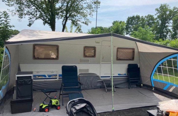 Dorema luifel 220 cm diep, maat 14, aluminium frame, Caravans en Kamperen, Ophalen, Gebruikt