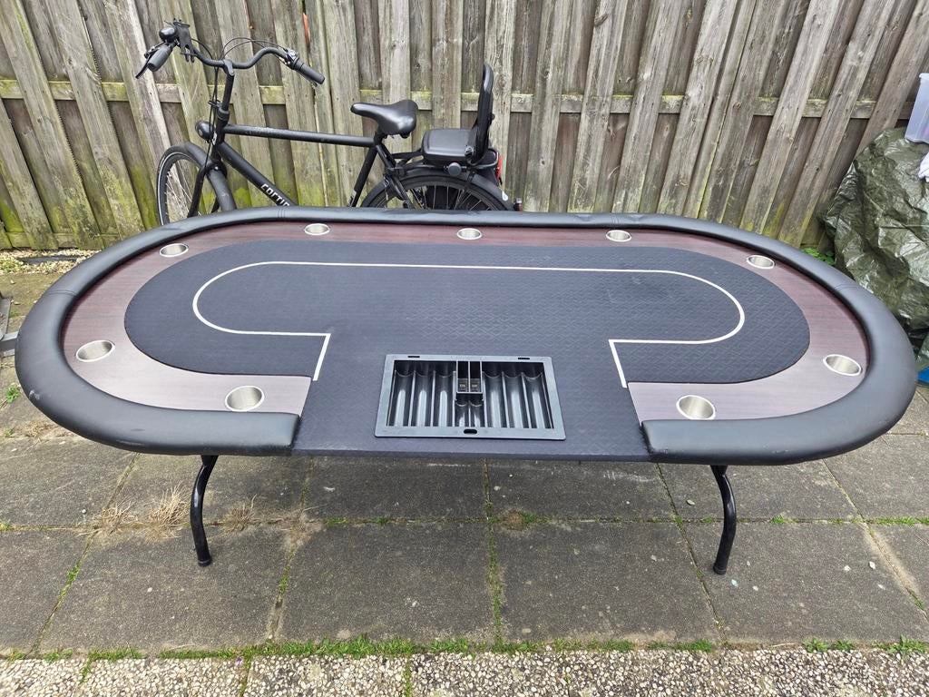Pokertafel met bekerhouders, Vijf spelers of meer, Ophalen of Verzenden, Gebruikt