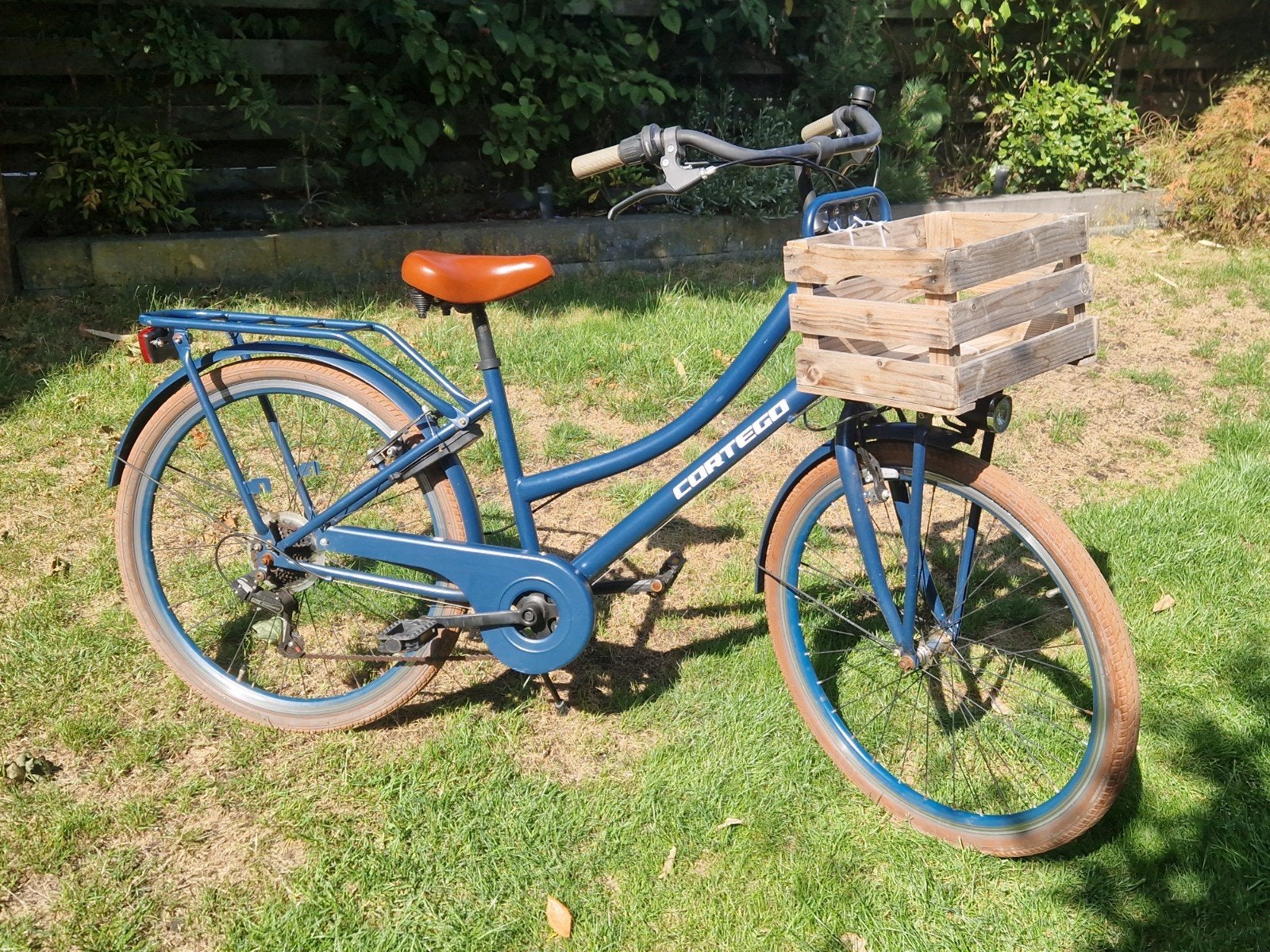 Cortega Transportfiets meisjes 26 inch mat blauw, Gebruikt, Velgrem, Versnellingen, Cortega