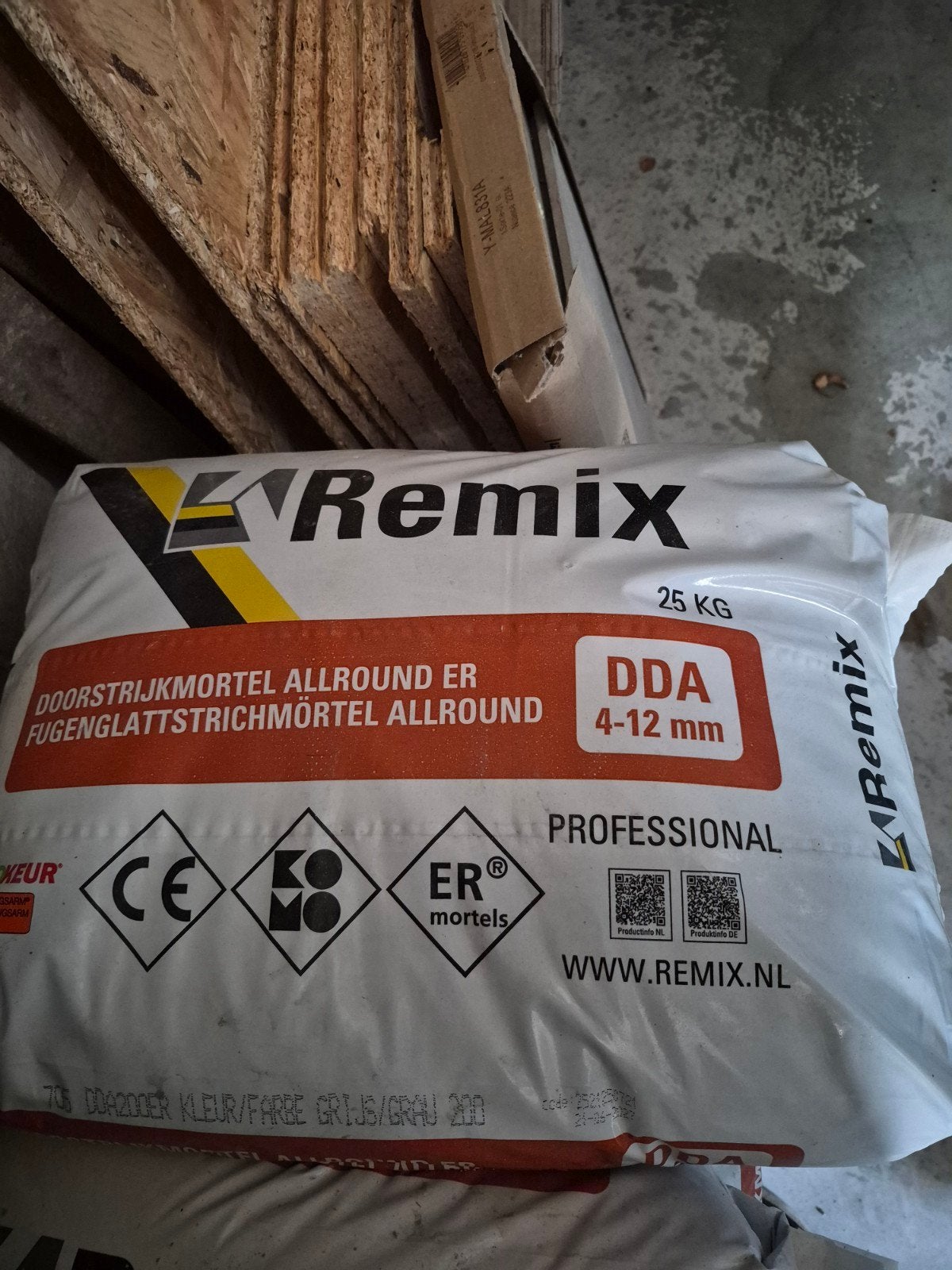 remix doorstrijk mortel 18 zakken, Doe-het-zelf en Verbouw, Ophalen, Nieuw, Overige typen