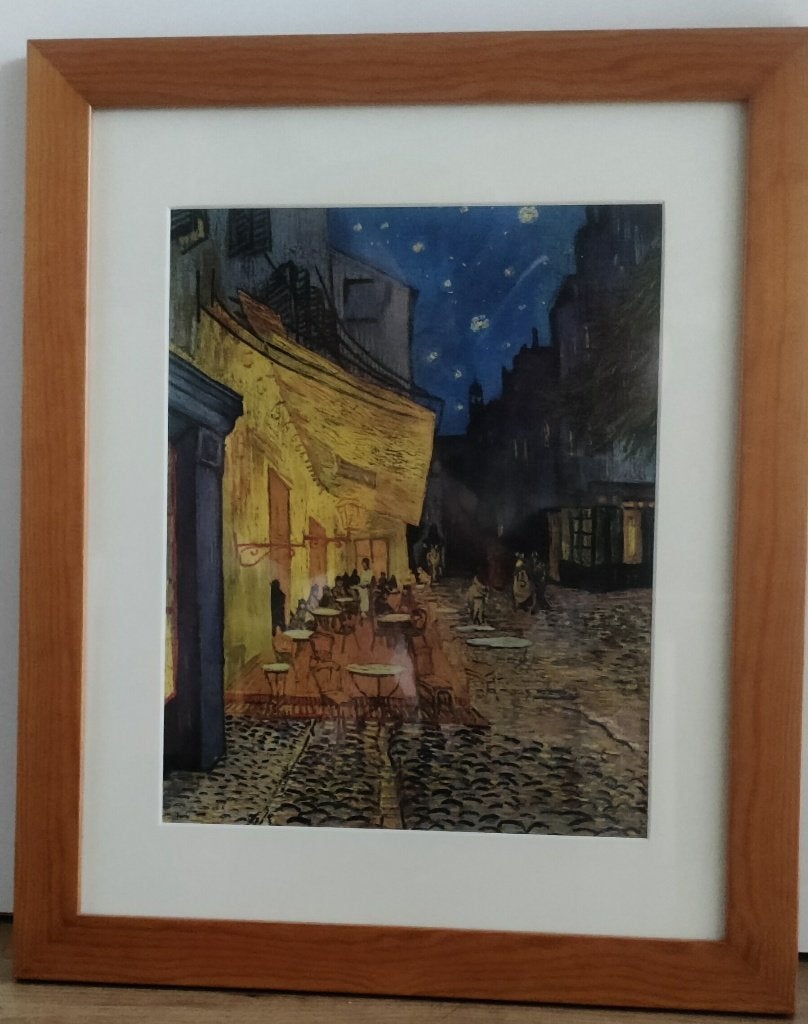 Caféterras bij nacht - Van Gogh (ingelijst, 47x57cm), Ophalen, Print, Achter glas, Impressionistisch