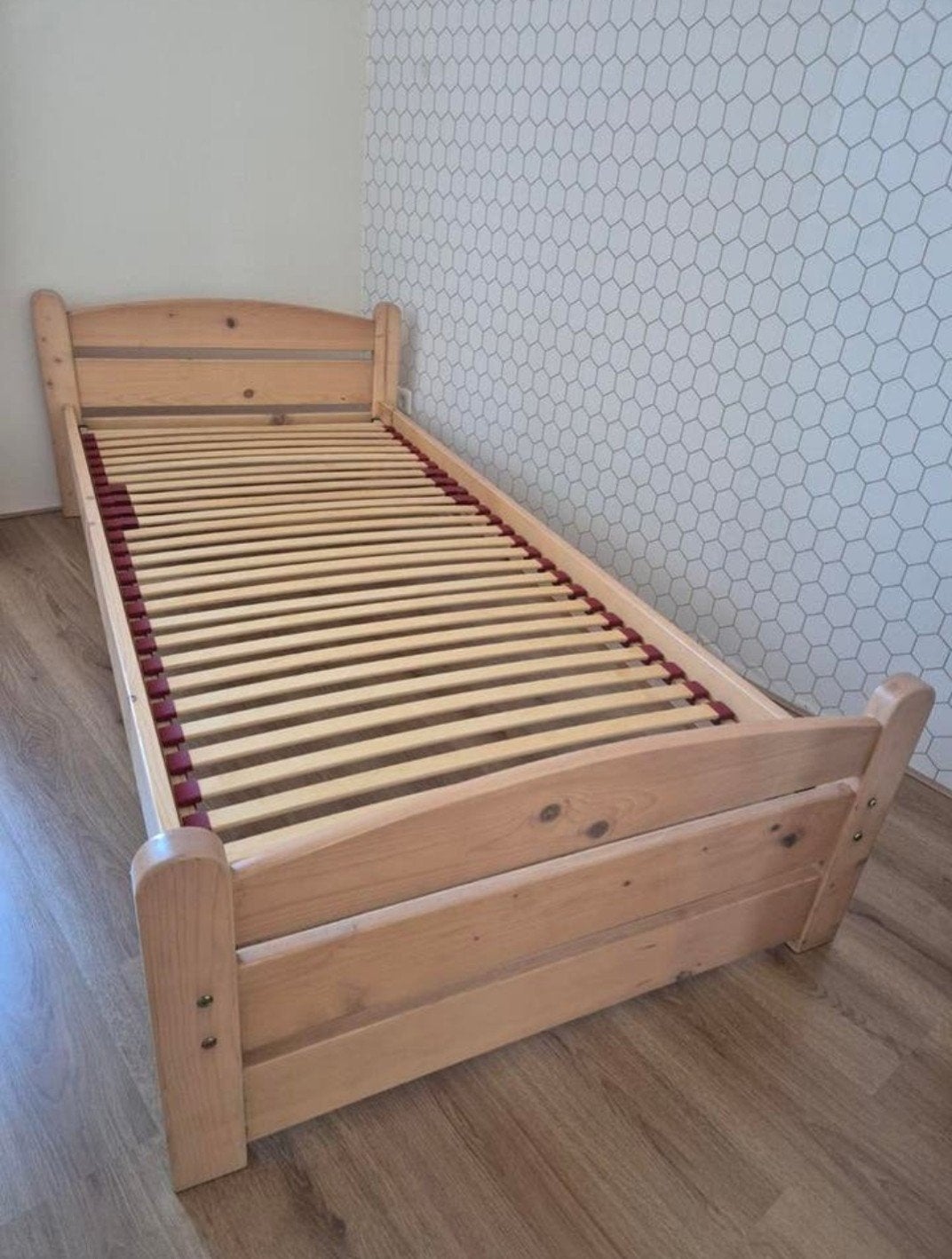 Lattenbodem 90x200, Ophalen, 90 cm, Eenpersoons, Wit