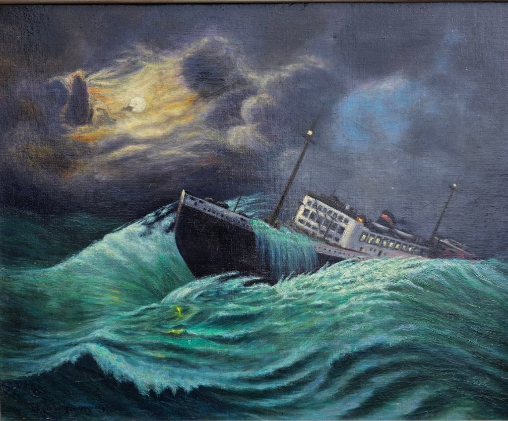 Geweld en kracht, Antiek en Kunst, Kunst | Schilderijen | Klassiek, Doek, Impressionistisch, Ophalen of Verzenden, Gesigneerd