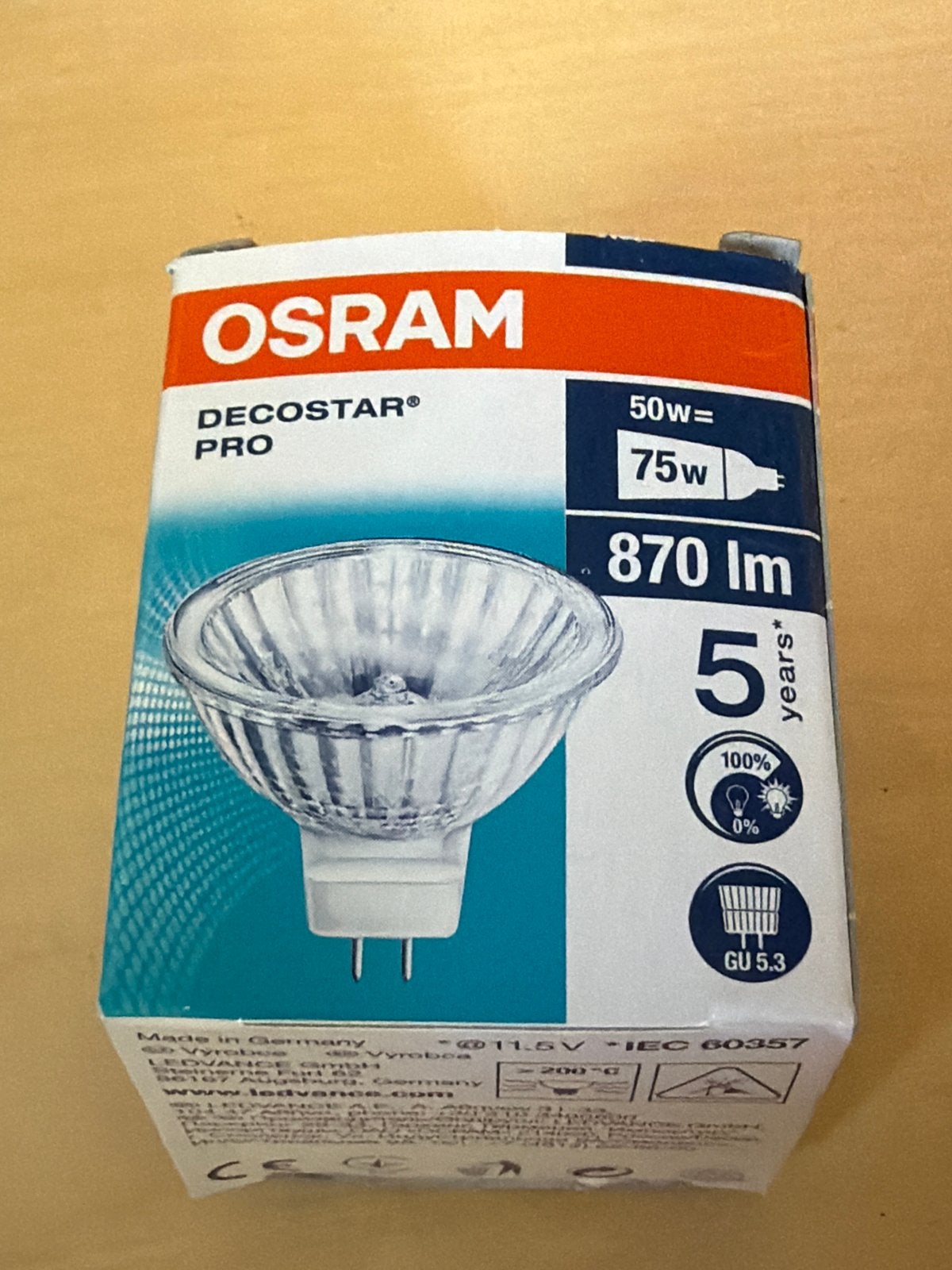 OSRAM DECOSTAR PRO 50W Halogeenlamp GU5.3, Osram, 60 watt of meer, Nieuw, GU5.3