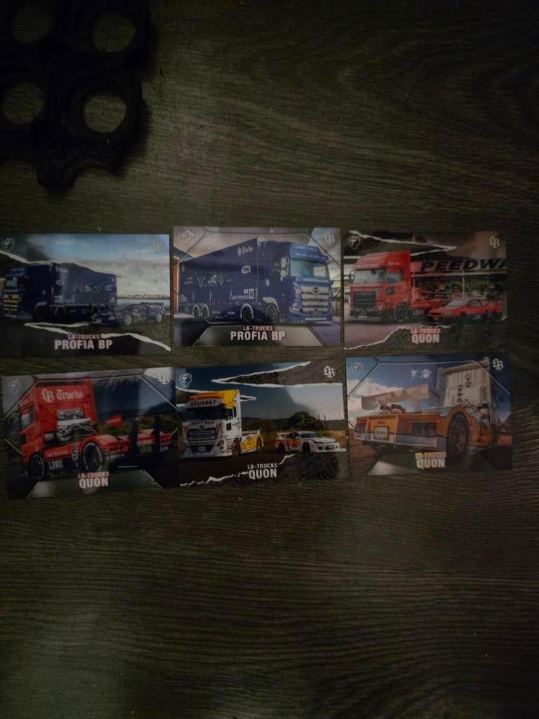 LB-Trucks Quon Profia BP verzamelkaarten (6 stuks), Ophalen of Verzenden, Nieuw, Overige typen