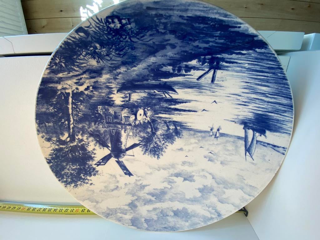 Villeroy & Boch Wandbord - Blauw-wit Delfts tafereel, Ophalen of Verzenden
