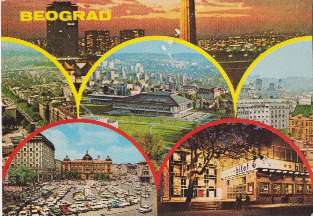 Joegoslavie Belgrado Groeten, Verzenden, 1960 tot 1980, Ongelopen, Stad of Dorp