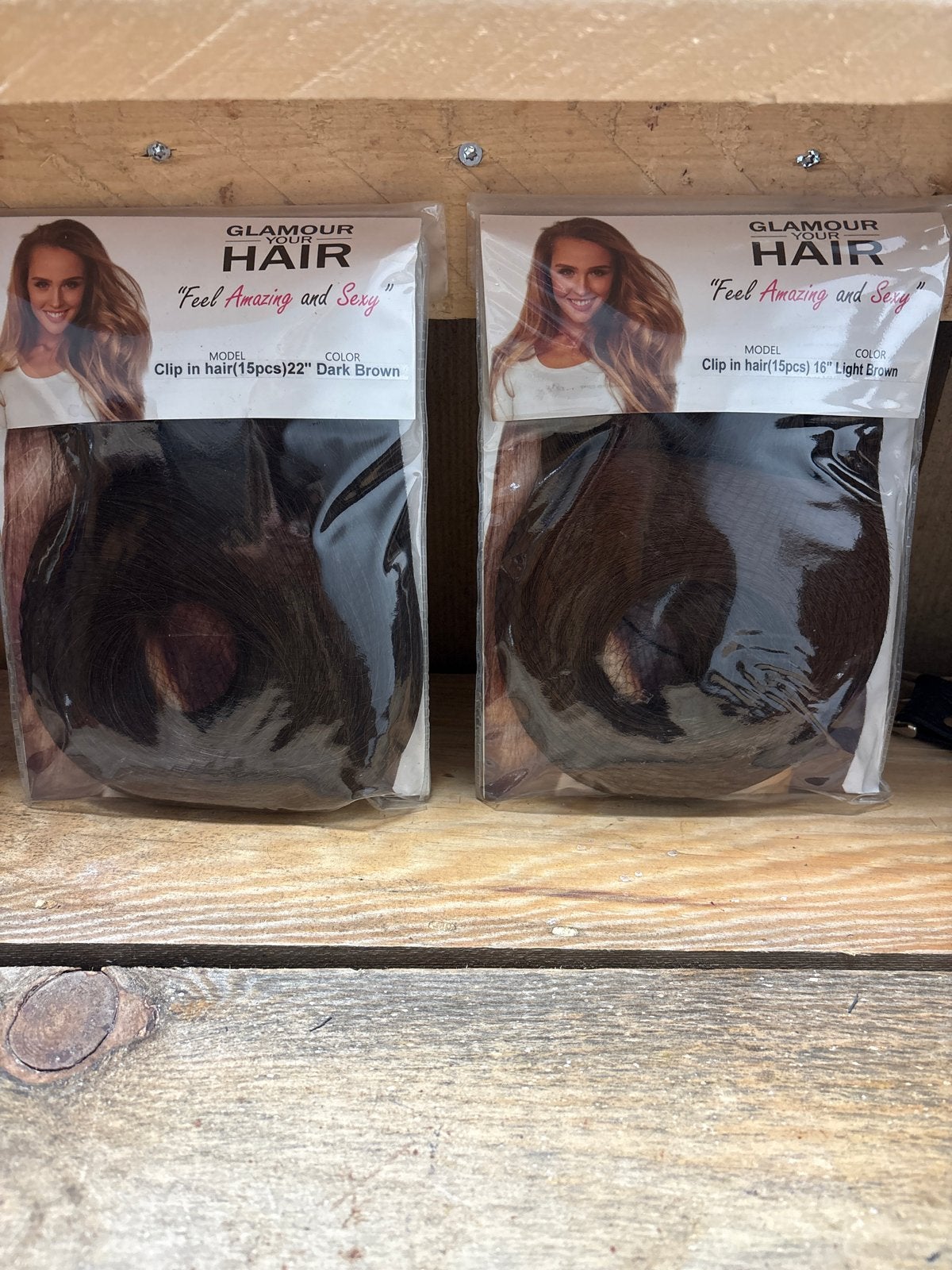 Glamour Hair Clip-in Extensions - Donkerbruin & Lichtbruin, Ophalen of Verzenden, Nieuw, Pruik of Haarverlenging