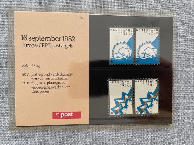 Postzegelmapje PZM7 - Europa-CEPT Historische vestigingen, Ophalen of Verzenden, Postfris, Plaats of Gebouw