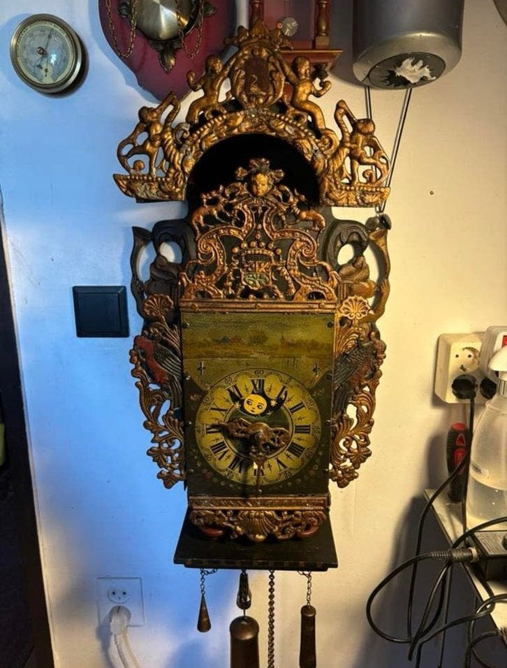 Antieke Friese Stoelklok, Antiek en Kunst, Ophalen of Verzenden