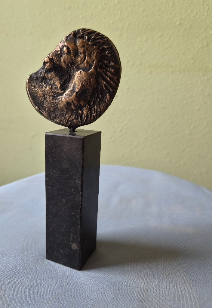 Toiegeschreven aan Ruurd HALLEMA (1954), Paard brons ~1990, Blauw, Minder dan 20 cm, Ophalen of Verzenden, Beeld