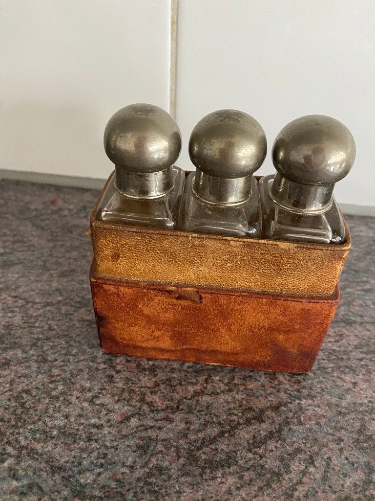 3 antieke parfum flesjes, Antiek en Kunst, Antiek | Glas en Kristal, Ophalen of Verzenden