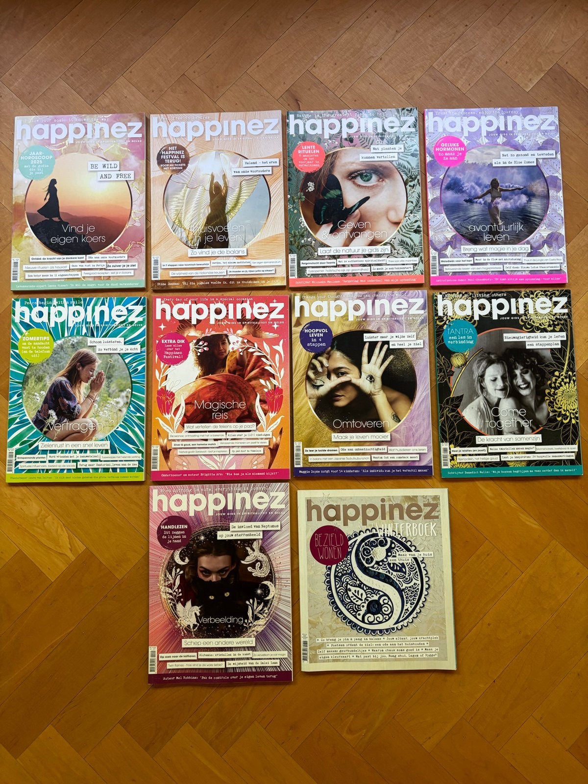 Happinez tijdschriften collectie - 10 stuks 2025 set!, Ophalen of Verzenden, Zo goed als nieuw, Lichaam en Geest