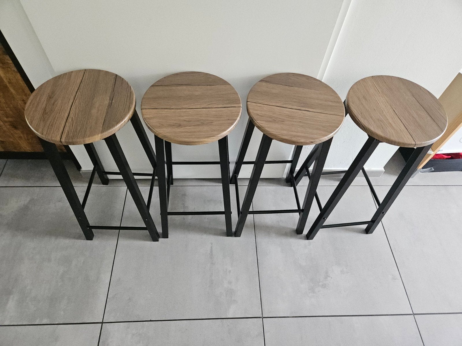 Set van 4 barkrukken - Sobuy Living Nature - 60cm hoog, Ophalen, Gebruikt, 60 tot 90 cm, 4 krukken
