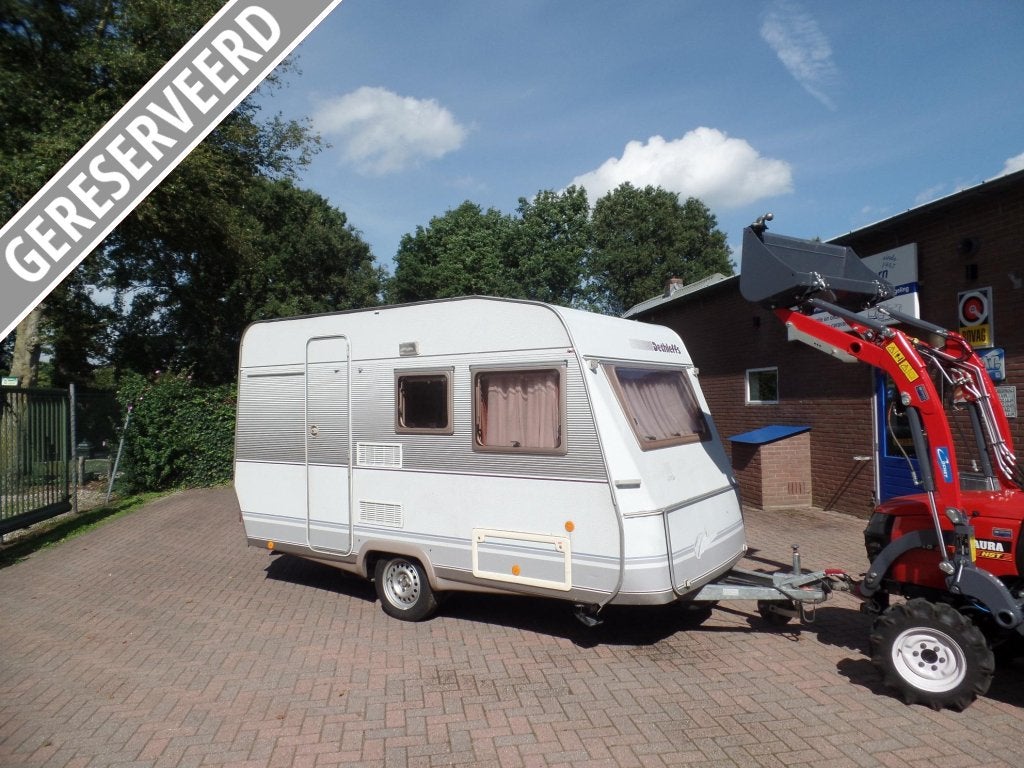Dethleffs 390 TK New Line Standaard zit/Kast klap stapelbed, Caravans en Kamperen, Overige typen, Standaardzit, Bedrijf, Luifel