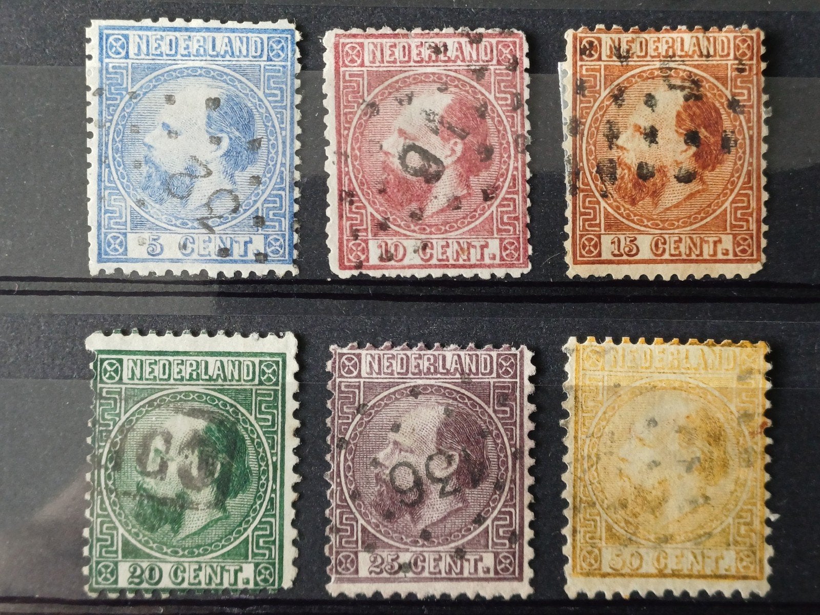Nederland NVPH 7-12 gestempeld, Ophalen of Verzenden, T/m 1940, Gestempeld