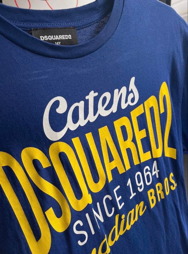 Dsquared2 T-shirt Blauw Maat 164 (14 jaar), Ophalen of Verzenden, Gebruikt, Jongen, Shirt of Longsleeve