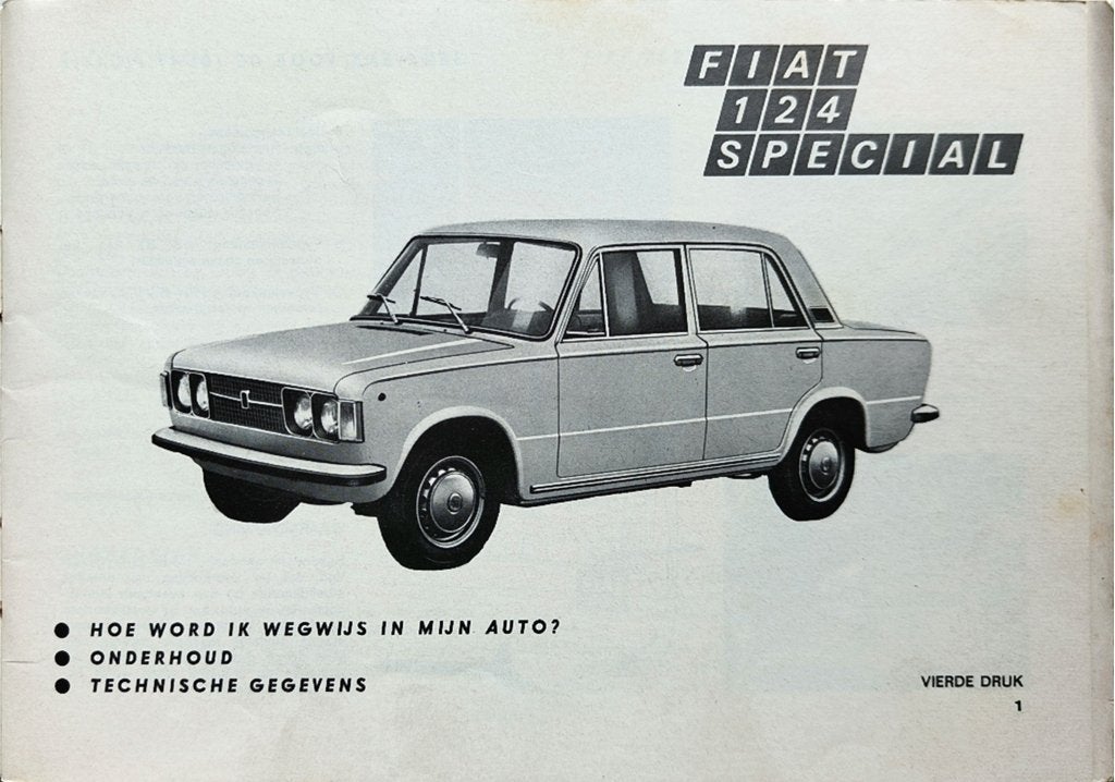 FIAT 124 special special T instructieboekje ZEER NETJES, Ophalen of Verzenden