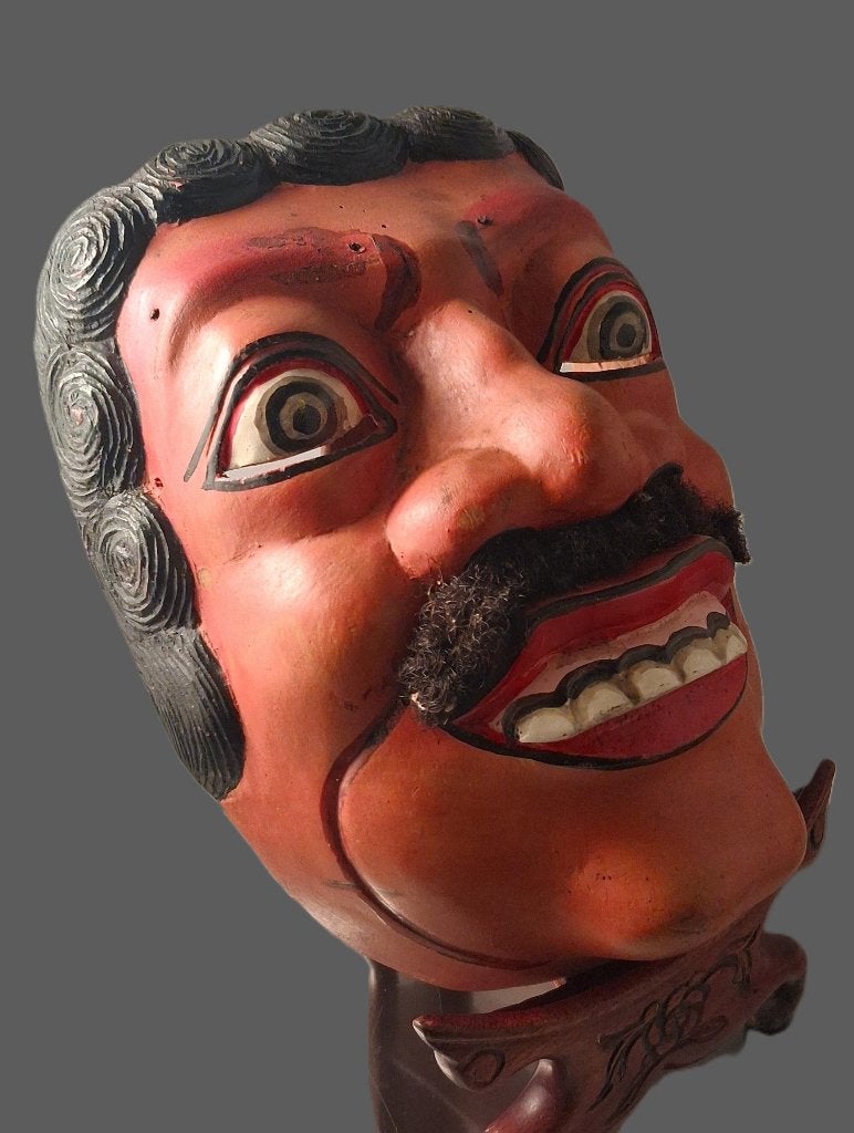 Balinees Topeng Patih Keras ca. 1950 Wayang Ned. Indië Kris, Masker, Ophalen of Verzenden, Indonesië, Geschilderd
