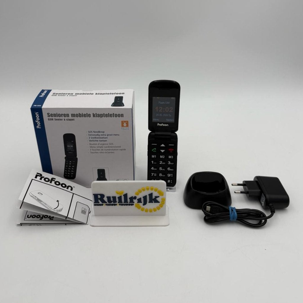 Profoon seniorentelefoon klaptelefoon PM-660 - Zgan, Flex Ltd., Zo goed als nieuw, https://flex.com/contact-us, Nobelstraat 10, 5807 GA Oostrum LB, Limburg, Nederland