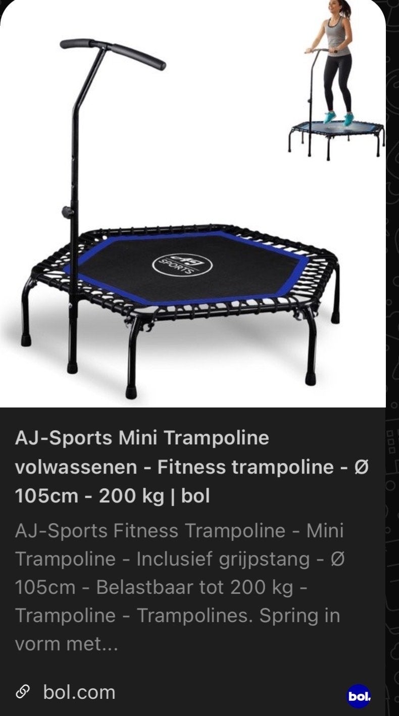 AJ-Sports Mini Trampoline - Fitness Trampoline Ø 105cm, Ophalen, Nieuw