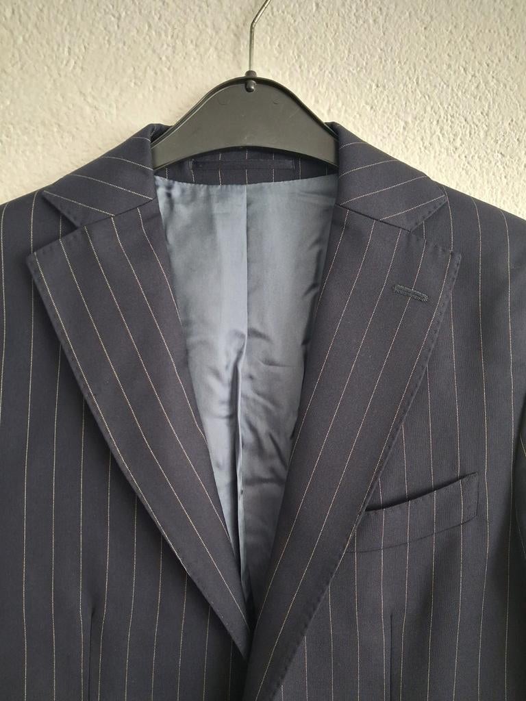 Suitsupply Pak Jas Blauw Gestreepte  Maat50, Ophalen of Verzenden, Zo goed als nieuw, Suitsupply, Maat 48/50 (M)