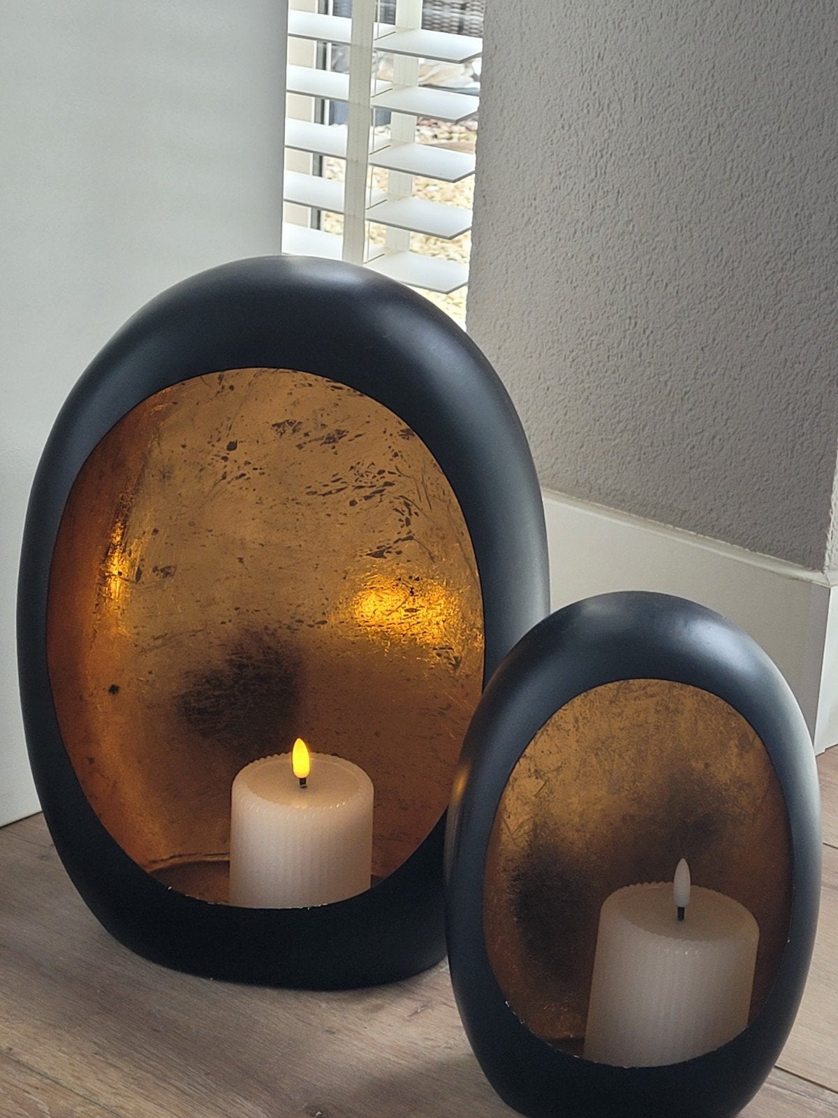 Windlichten (2x), Huis en Inrichting, Woonaccessoires | Kandelaars en Kaarsen, Ophalen, Zo goed als nieuw, Overige materialen