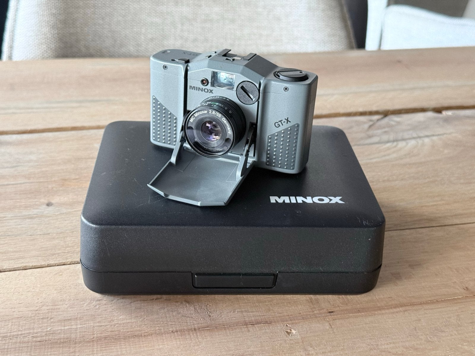 Minox GT-X camera met FC-X flitser en acc. in nieuwstaat, Ophalen, Zo goed als nieuw, Compact, Overige Merken