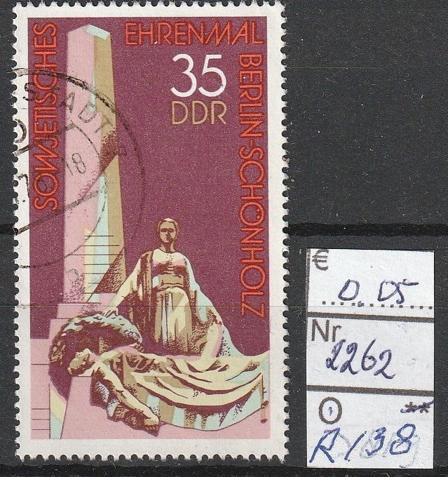 DDR Monument Berlin-Schönholz Michel 2262 Nr.R138g, Postzegels en Munten, Verzenden, DDR, Gestempeld