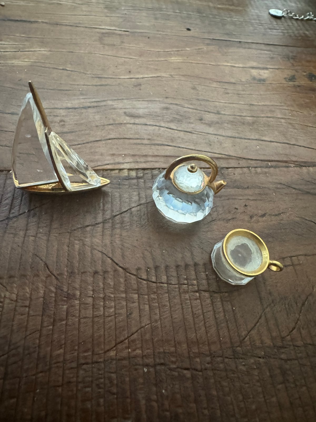Swarovski kristal miniatuur set: zeilboot, theepot, kopje, Ophalen of Verzenden