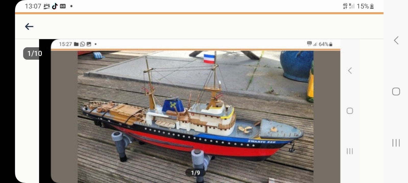 Zwarte zee met motor en servo,  vaartregelaaraccu, i, Ophalen of Verzenden