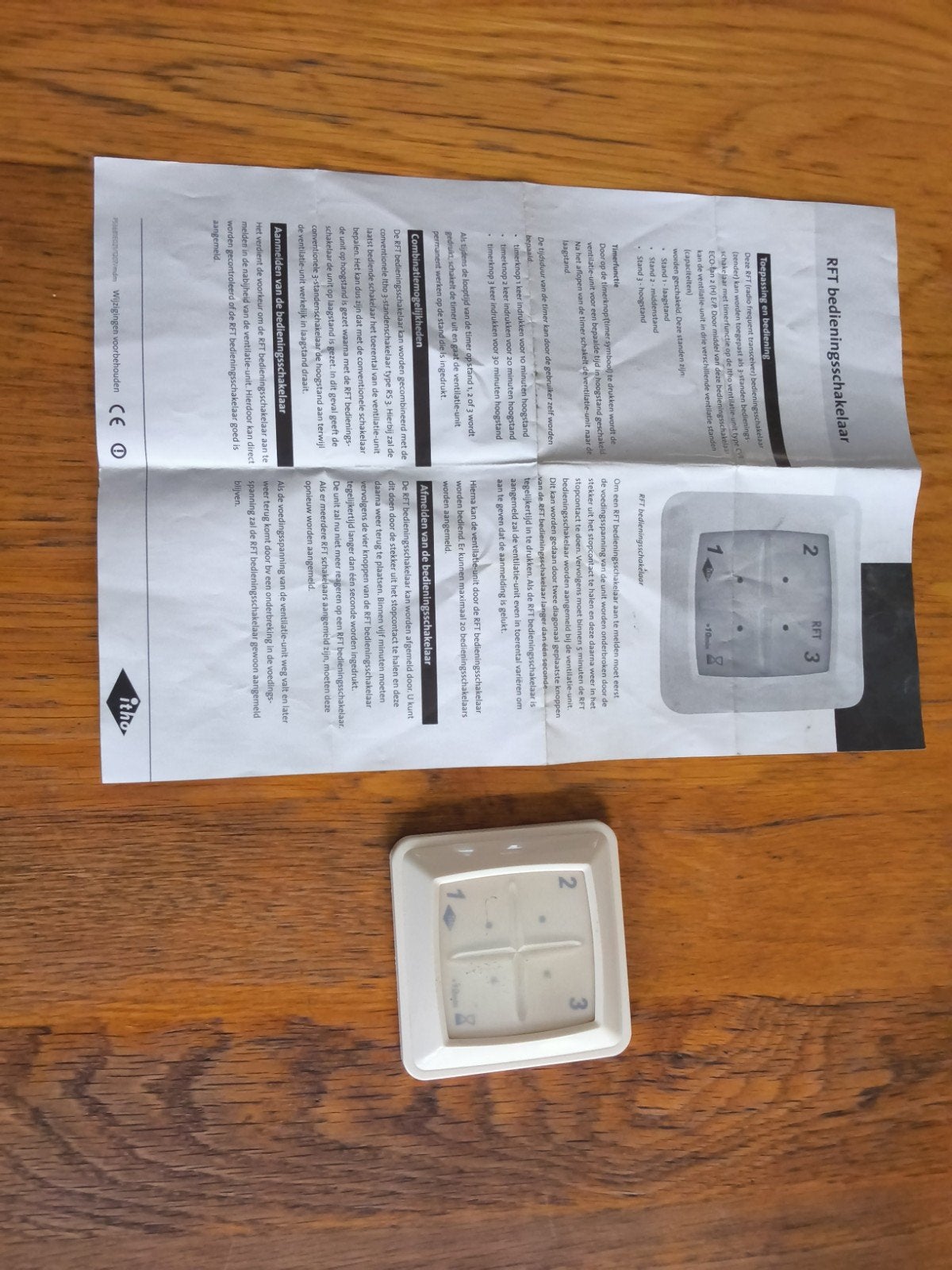 Itho Daalderop RFT Bedieningsschakelaar - Draadloze, Ophalen, Gebruikt