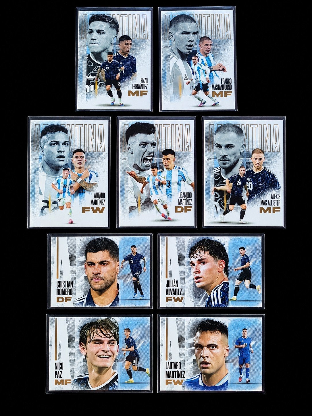 Lot van 9 Futera voetbalkaarten Argentinië 2026 – Fernández,, Ophalen of Verzenden, Nieuw, Buitenlandse clubs, Spelerskaart