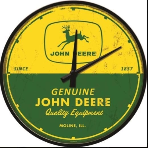 John Deere tractor wand klok verschillende klokken, Am, Landelijk, Analoog, Werkt op batterijen