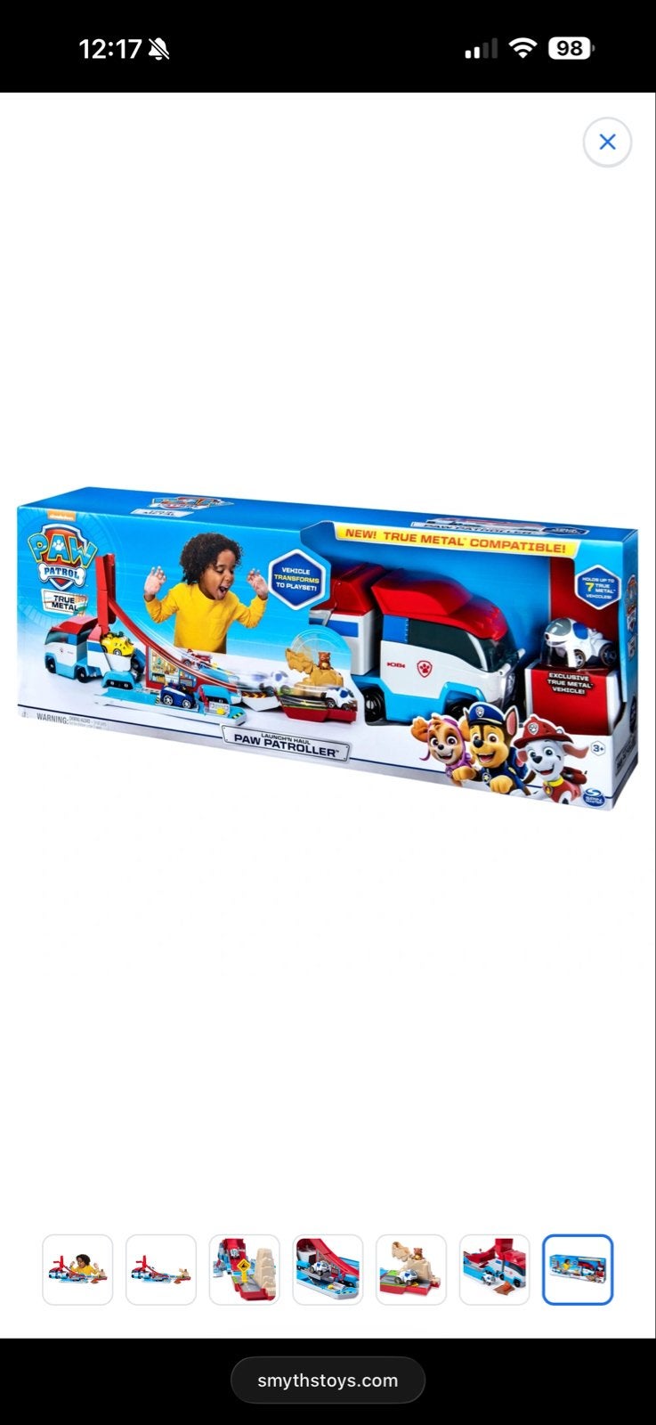 Paw Patrol True Metal Mighty Pups Super PAW Patroller, Ophalen, Zo goed als nieuw