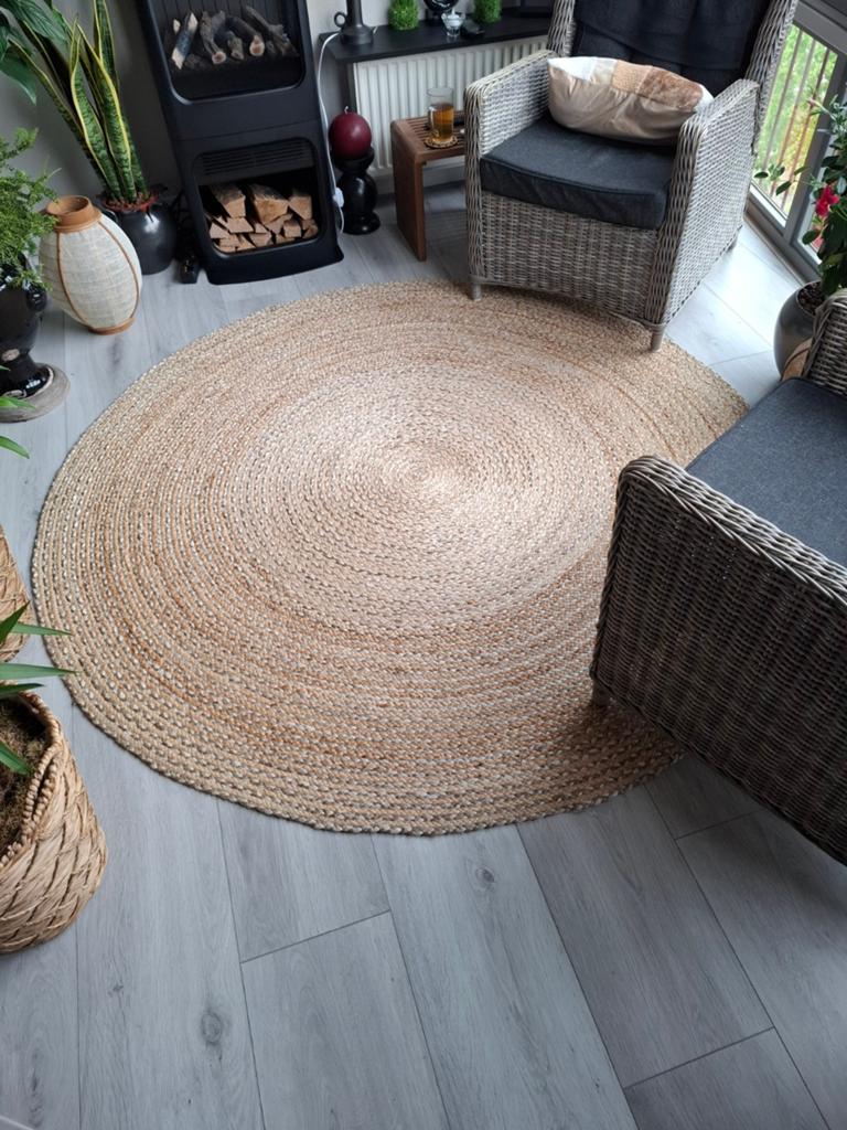 Nieuw Jute Rond Vloerkleed 180 cm - Binnen & Buiten, Huis en Inrichting, Stoffering | Tapijten en Kleden, Ophalen, 150 tot 200 cm
