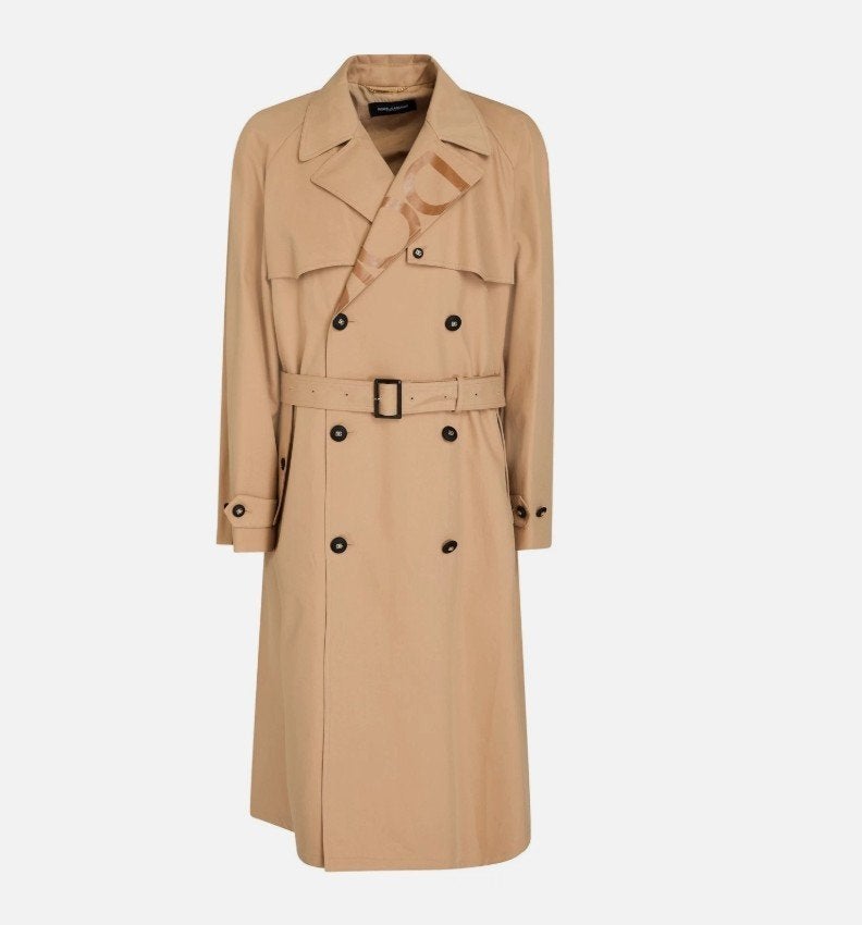 DOLCE&GABBANA Lange Trenchcoat L met Ceintuur Made in Italy, Maat 52/54 (L), Dolce & Gabbana, Verzenden, Beige
