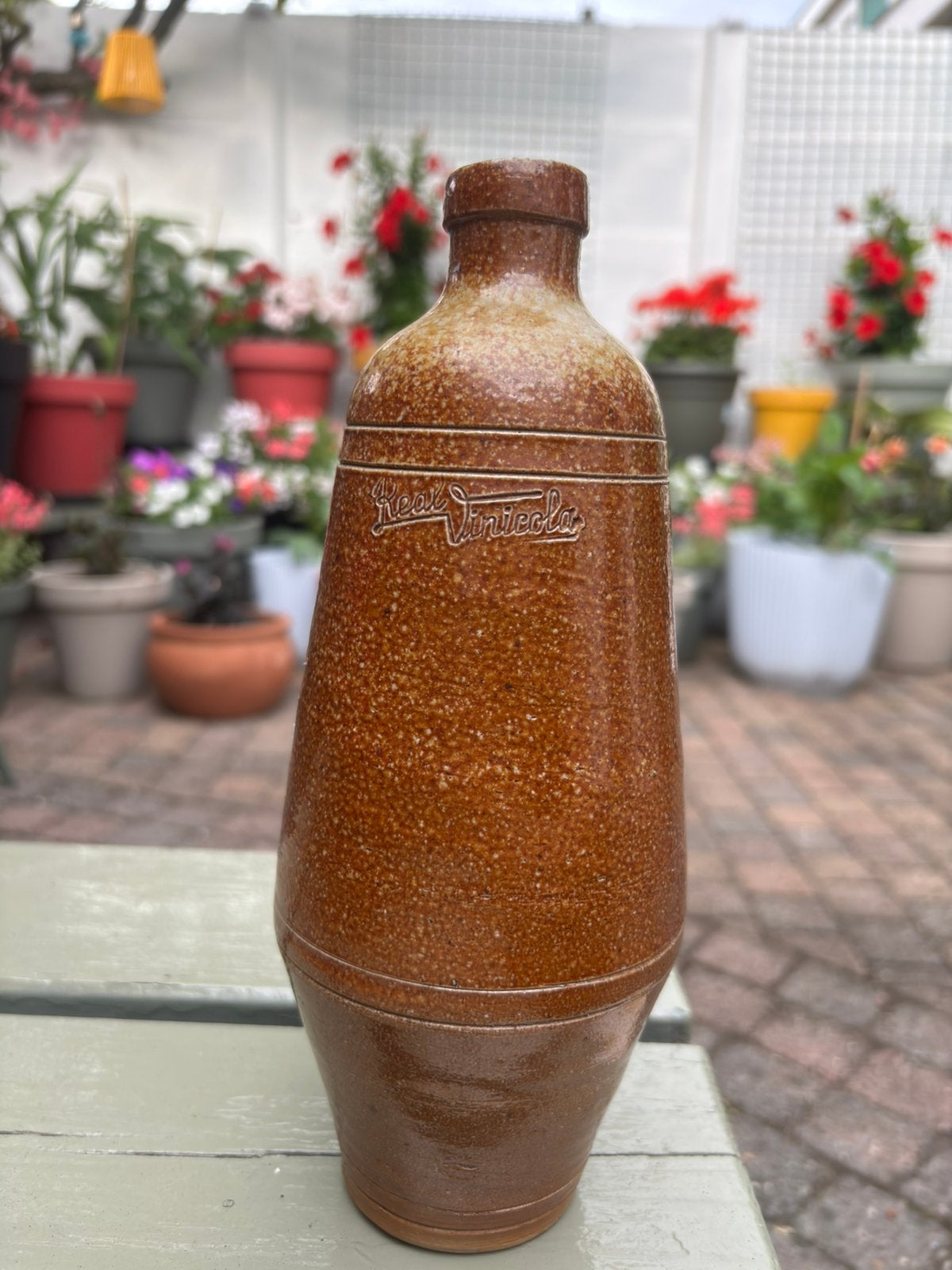 Vintage Portugese keramieken fles / vaas – Real Vinícola, Ophalen, Zo goed als nieuw
