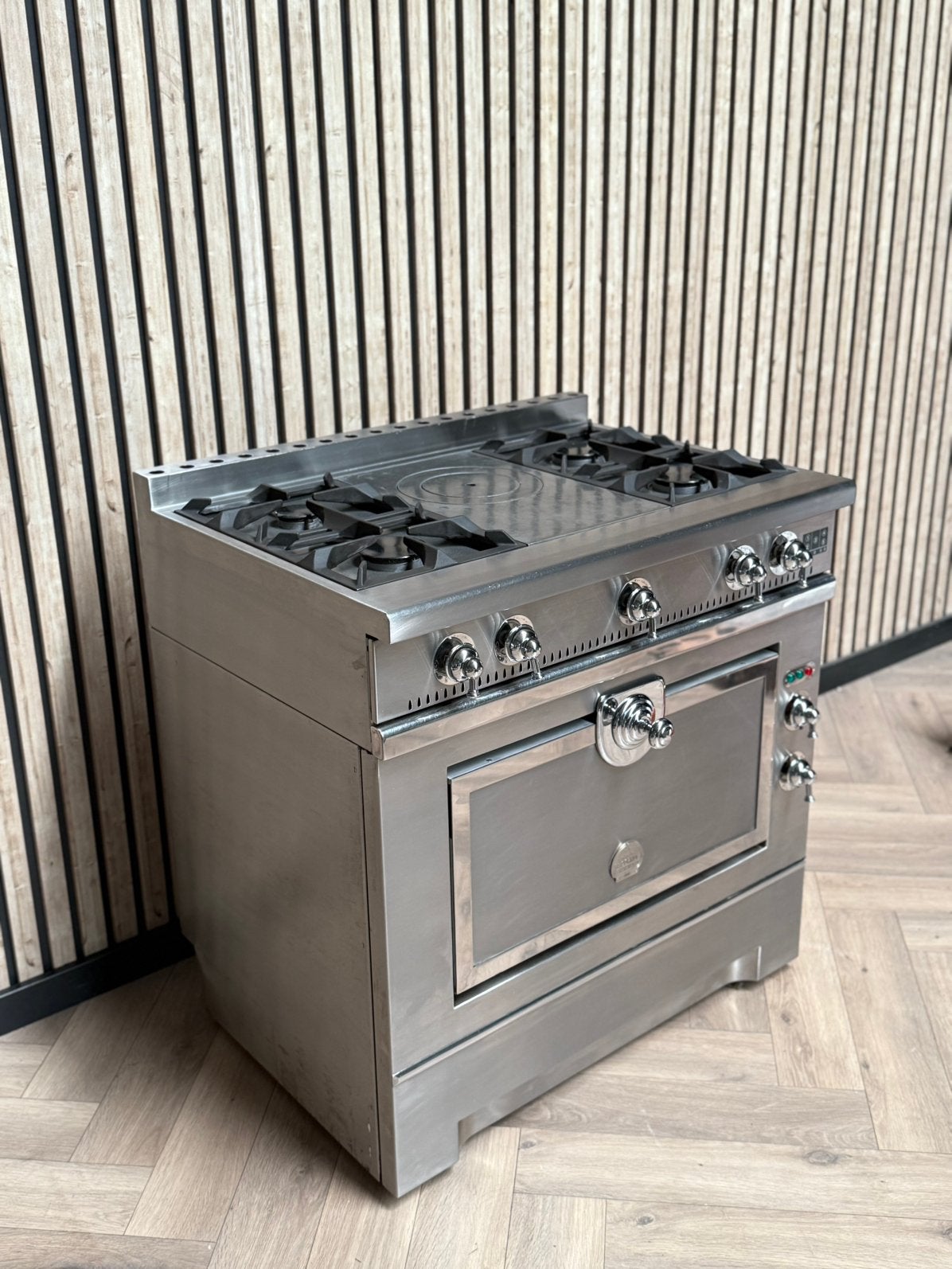 La Cornue Grand Maman 90cm Inox + Elektrische Oven, Witgoed en Apparatuur, Fornuizen, Warmhoudplaat, 60 cm of meer, Ophalen of Verzenden