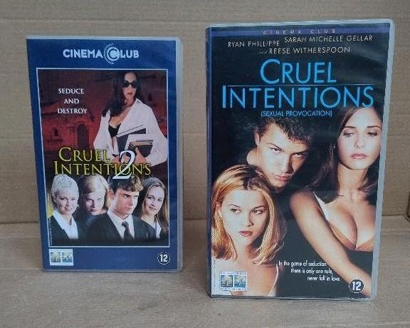 2 VHS filmbanden Cruel Intentions 1 en 2, Vanaf 12 jaar, Ophalen of Verzenden, Gebruikt, Drama