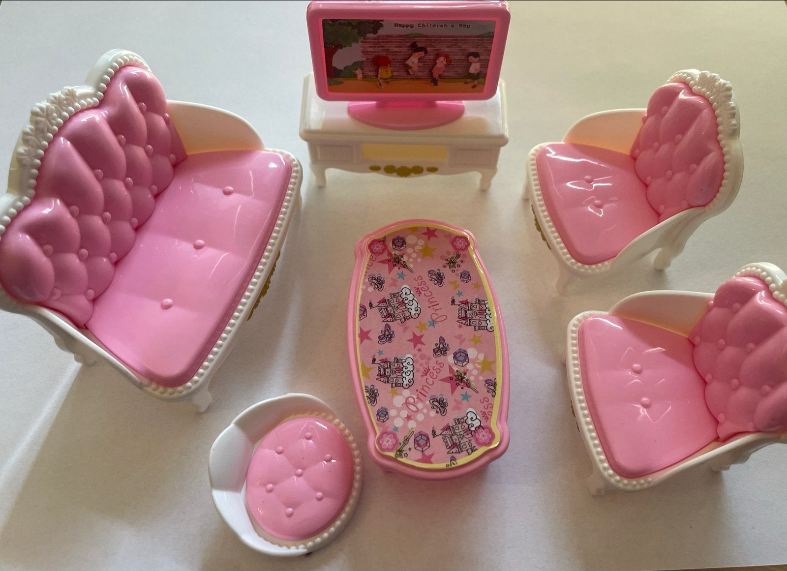 Miniatuur poppenhuis meubels roze, Ophalen of Verzenden, Nieuw, Toebehoren