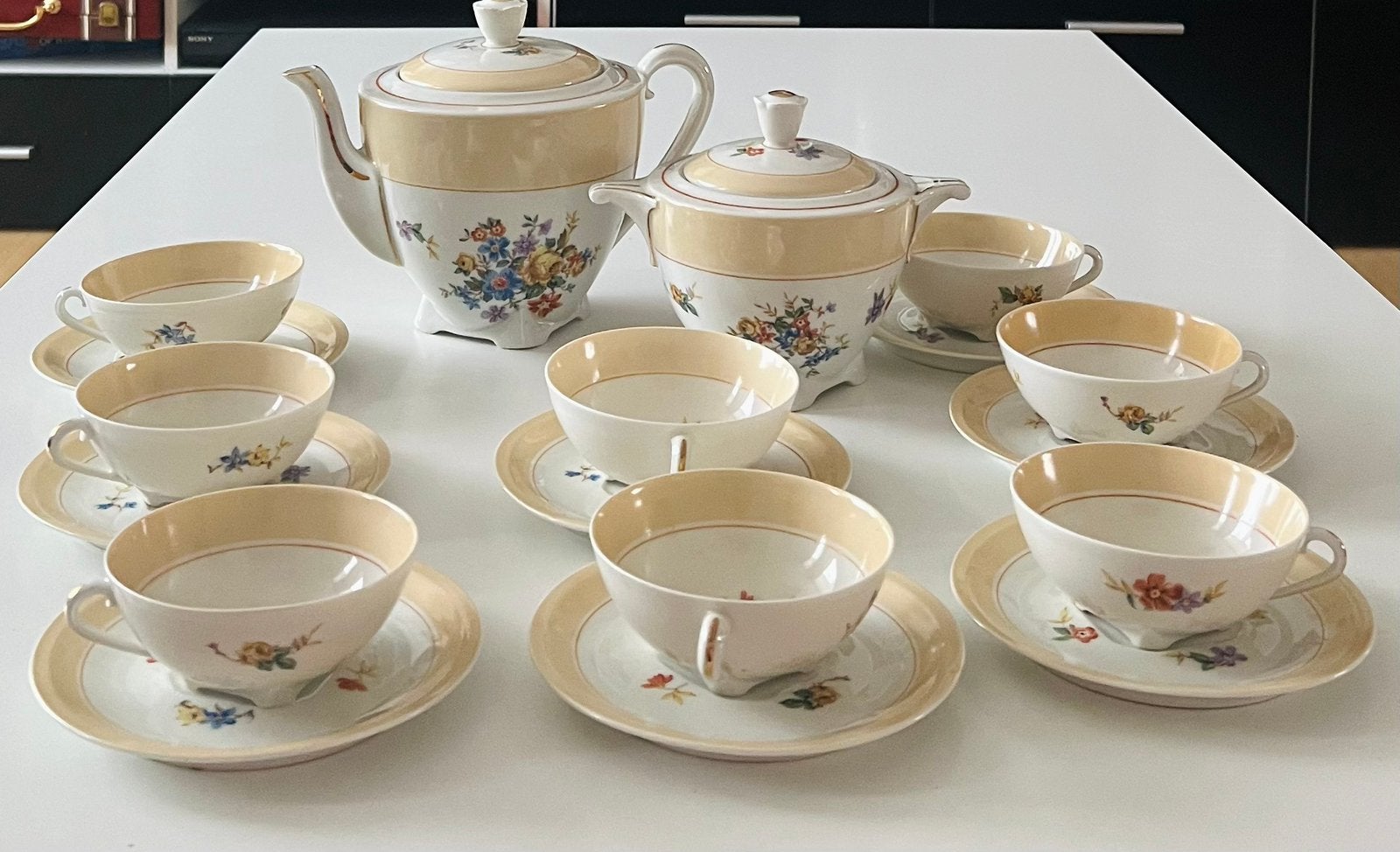 Thee/koffie servies 8 persoon G. Boyer Limoges, Antiek en Kunst, Ophalen of Verzenden